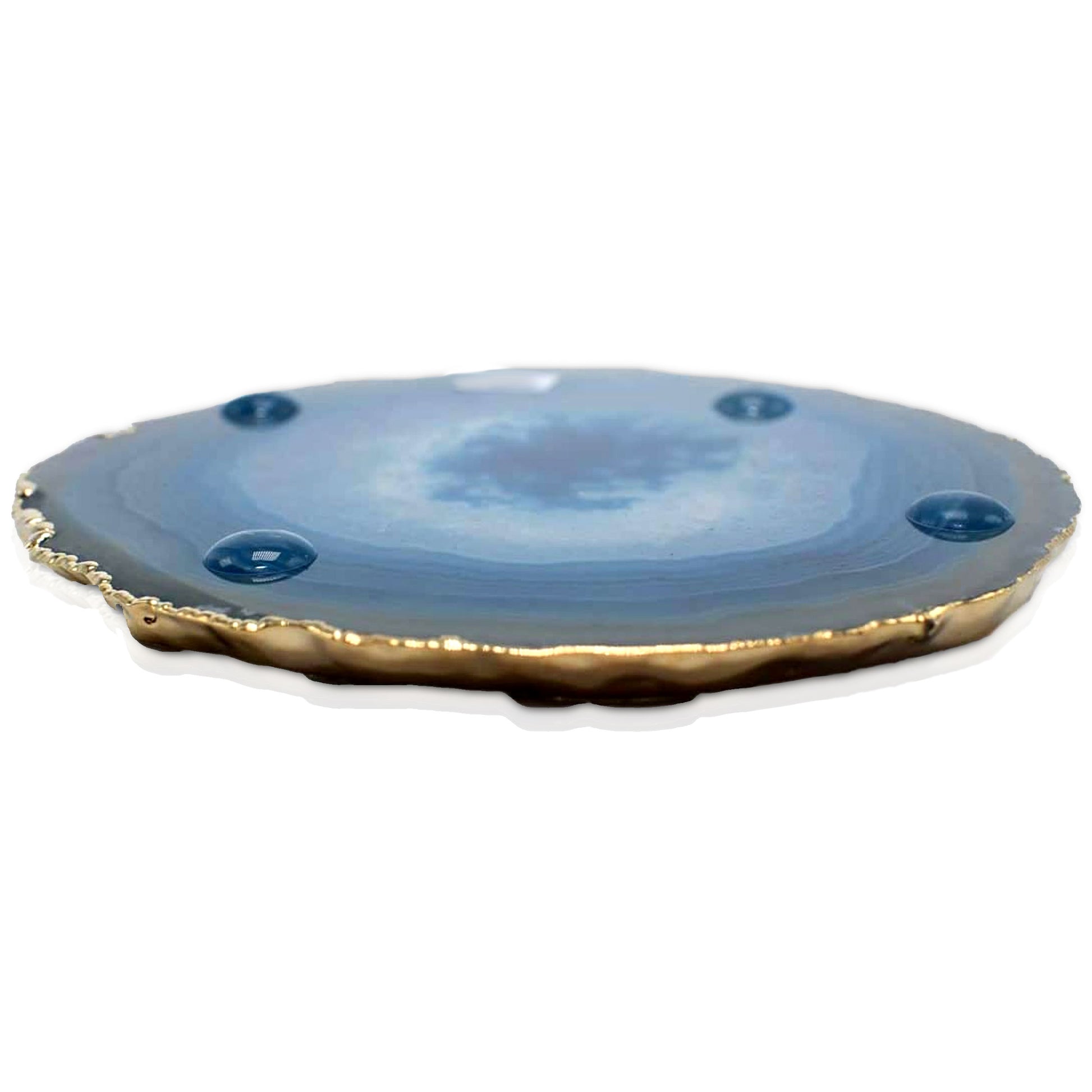 Teal Agate Coasters - Set of 4